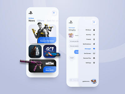 PS App Concept app concept design mobile playstation ps ps5 ui uiux ux