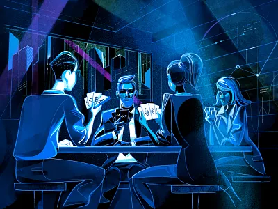 Poker Faces bluff cards crypto cryptocurrency drawing finance fintech game illustration match poker poker face sketch strategy