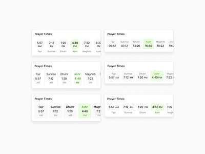 Prayer Times Widget UI Exploration app clock design flat interaction islam muslim muslims prototype shadow sketch time typography ui ux