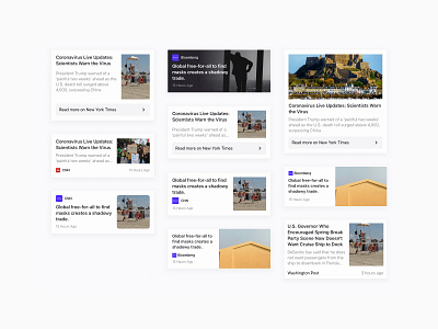 News Card UI Exploration app card design exploration interaction news sketch thumbnail typography ui ux