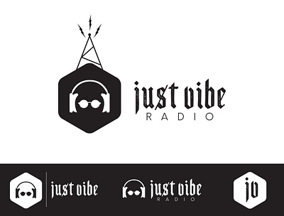 Just Vibe Logo branding graphic design headphones logo podcast podcast logo radio radio tower