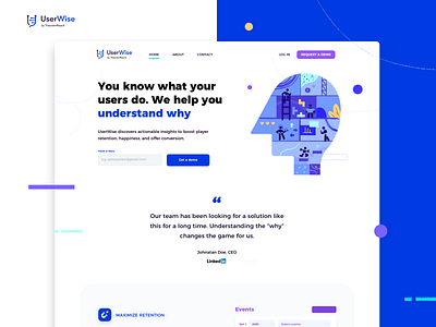 UserWise Website clean fireart fireart studio illustration interface landing page ui ux webdesign website