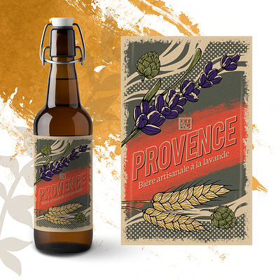 Beer packaging beer branding branding concept branding design design illustration packaging packaging design plants provence vintage design