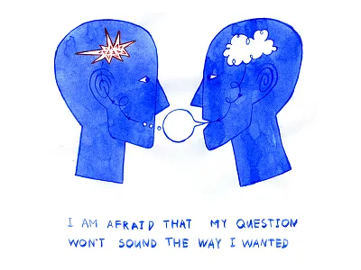 Fear 2 anxiety communication dialog dialog box editorial illustration emotions fears illustration melancholy mental health mental health awareness mind questions watercolor watercolor illustration