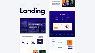 Landing — Daily UI #003 accounting branding business card company design minimal presentation ui
