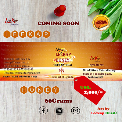 LEEKAP HONEY 60g ad branding honey leekap natural honey organic social media social media marketing socialmedia