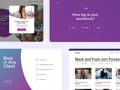 Fuze Desktop Page Designs blog blue clean digital email flat minimal pop up product selector saas simple ui ux web website