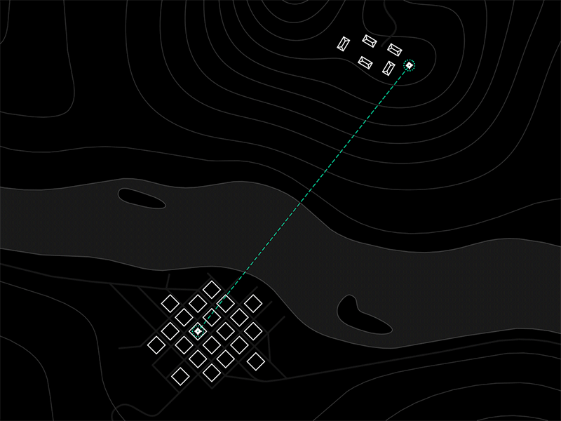 Connecting Rural Villages 3d 3d animation animation c4d camera gif landscape line technical illustration topographic topography village