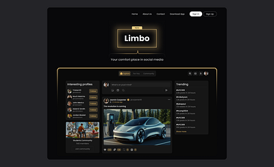 Limbo - Landing Page design desktop social ui website