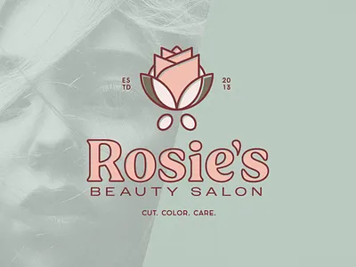 Rosie's Beauty Salon beauty branding design floral graphic design graphics haircare haircut illustration logo logo design logomark rose salon scissors vector visual identity