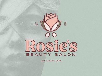 Rosie's Beauty Salon beauty branding design floral graphic design graphics haircare haircut illustration logo logo design logomark rose salon scissors vector visual identity