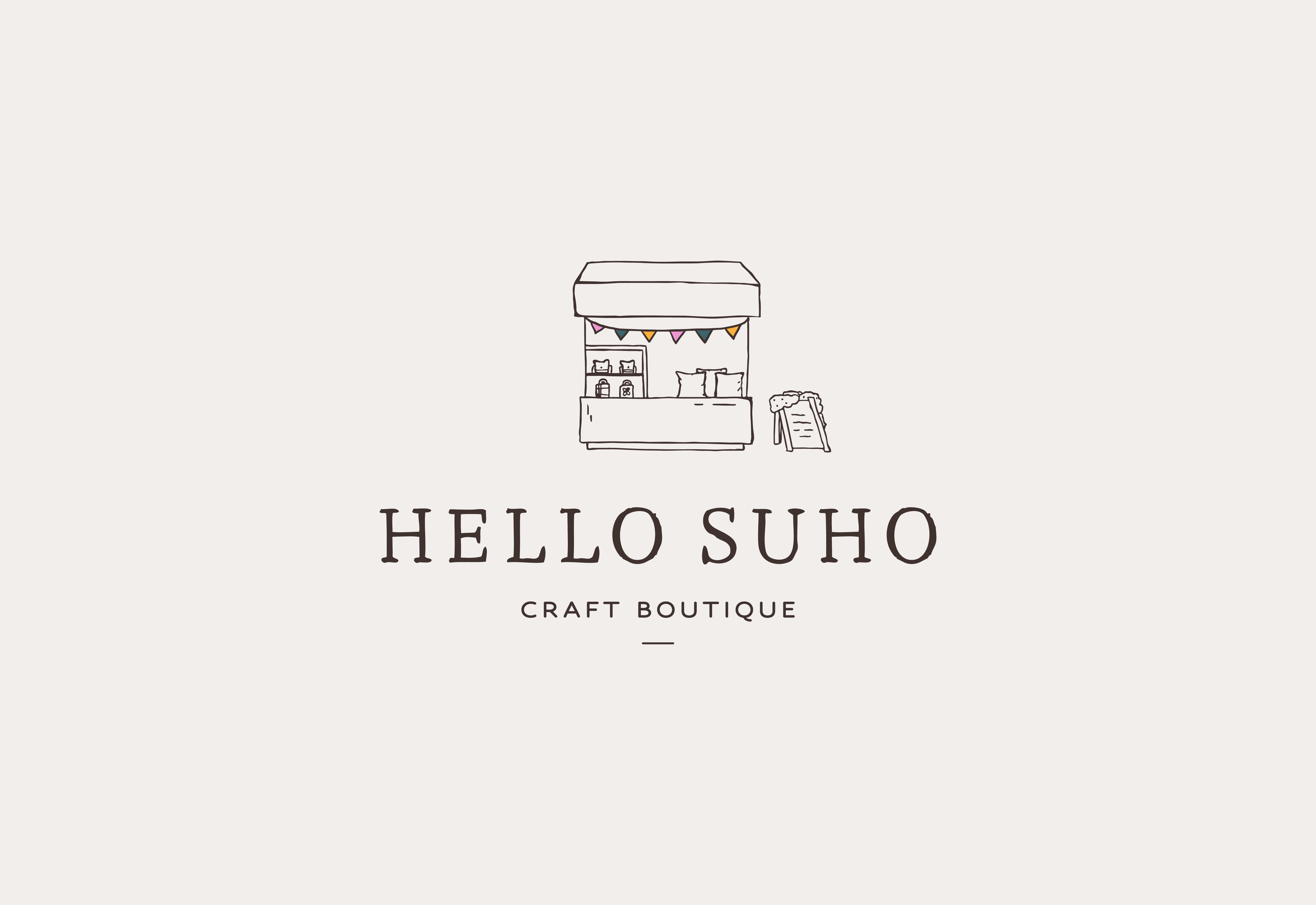 Hello Suho Logo brand logo branding design graphic design hand drawn style illustration logo logo design vector