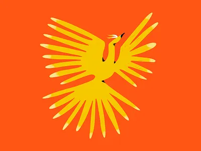 Fire bird abstract illustration shapes