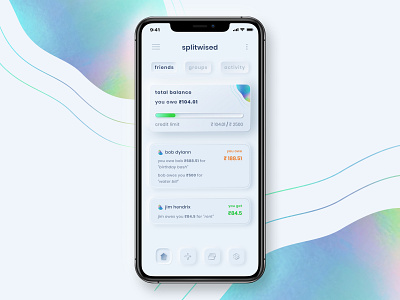 splitwised - Splitwise Neumorphic Redesign concept adobe illustrator adobe photoshop button states colors figma finance app graphic design graphics money management neumorphic neumorphic design neumorphism product design redesign redesign concept skeumorphism splitwise ui design user interface ux design