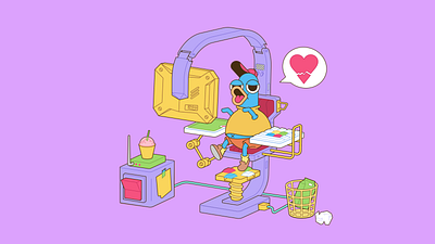 Duck gamer super sad cosmic design duck illustration