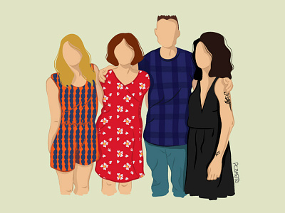 Family For My Eyes character design digital illustration flat flat illustration portrait portrait illustration vector vector art vector illustration