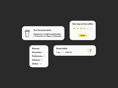 Daily UI 047 / Activity Feed activity activity feed app coffee coffee cup coffeeshop component design components dailyui dailyui047 dashboard illustration menu product design progress progress bar ui uidesign ux uxdesign