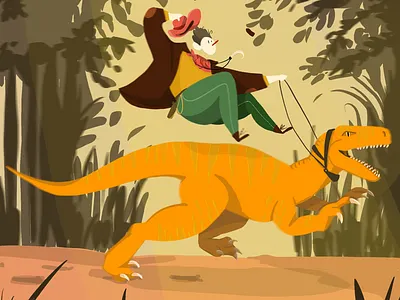 Jurassic Rider! character character design doodle jurassic procreate rider