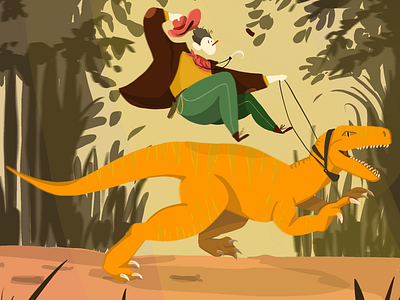 Jurassic Rider! character character design doodle jurassic procreate rider