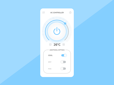 Remote Control Settings App Daily UI #007 app app design design graphics remote remote control temperature toggle toggle switch typography ui ui design uiux uiuxdesign user experience user interface ux