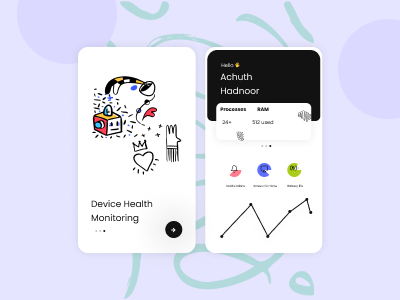 Device health app UI concept app branding design illustration typography ui ux ux vector web website