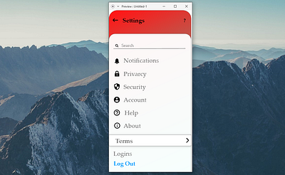 settings page app design ui ux web