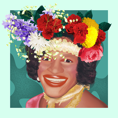 Marsha P. Johnson 2020 graphic design illustration mpj pride month procreate
