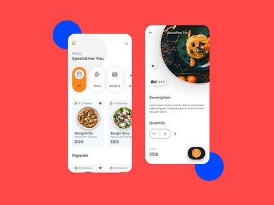 Food delivery App app app design clean clianui food app food delivery food design ui uiux