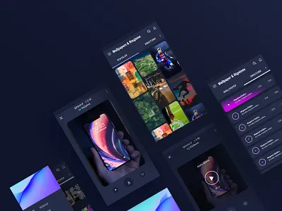 Andoird Wallpapers & ringtone App andoird app app design branding clean design illustration logo pirala typography ui web web app