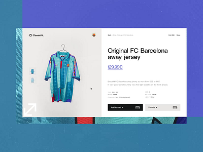 ClassicKit Concept #2 ⚽️- Details Zoom Item Page / E-Shop animated animation art direction colorful concept e commerce experiment football interaction interface loop swipe texture typography ui design ux design vintage webdesign website zoom