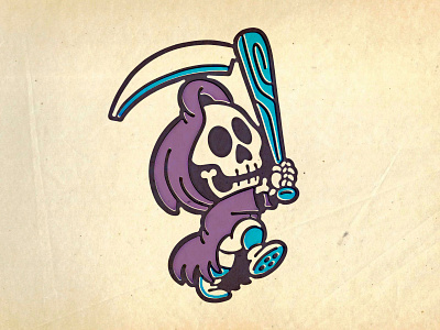 lil reapers baseball character illustration mascot