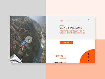 Bungy Nepal adobexd adventure app bungee courage jump rope nepal sports ui ux