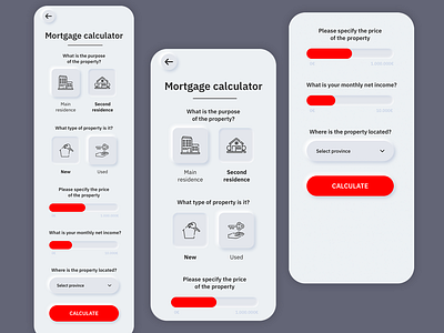 Daily UI #004: Calculator bank calculator dailyui dailyui004 dailyuichallenge mobile mobile app mobile app design mortgage calculator neumorphic neumorphism ui