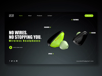 Earpod website animation branding c4d corporate design logo motion motiongraphics trend trendy ui ux