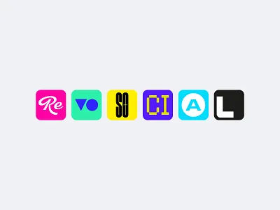 RevoSocial branding design icon icons logo logodesign social typography ui vector