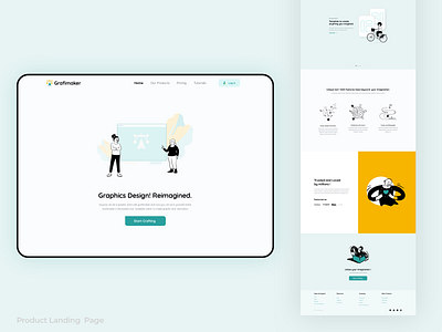 Grafimaker | Product Landing | Clean branding design graphic graphics illustration landing page design landingpage logo minimal product product design product page ui ux website