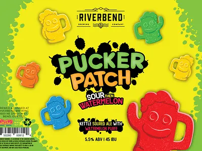 Pucker Patch Beer Label beer branding brewery design icon illustration logo typography vector