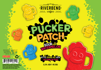 Pucker Patch Beer Label beer branding brewery design icon illustration logo typography vector