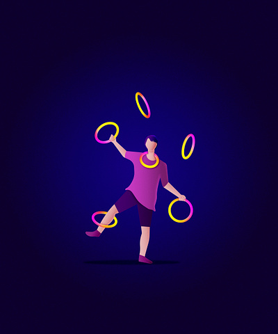 Juggler No. 02 character circus color design illustration juggling vector