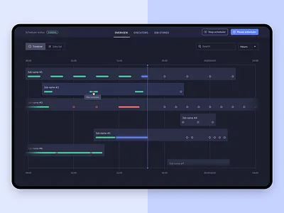 Apscheduler-UI dark mode dark ui devs app scheduler timeline