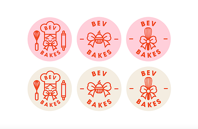 Bev Bakes logo 2d bake bakery baking bow cake chef cupcake cute logo logo design logos logotype pastry ribbon whisk