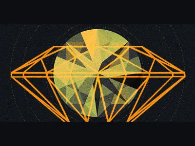 Facets circles diamond gem linear polymath retro vintage