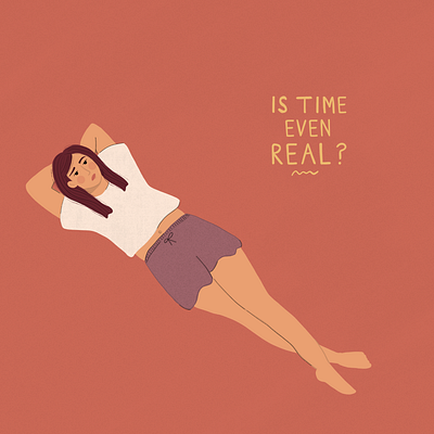 Is Time Even Real? design digital digital art digital illustration emotion feeling illustration mental health print procreate typography wellbeing