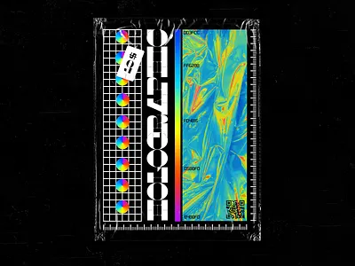 HOLOGRAPHIC acid cover drug drugs gradient gradients music poster posters qrcode techno typography