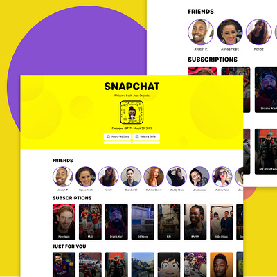 Snapchat Concept || Snap on Desktop design flat minimal modern snapchat snapshot ui vector web website