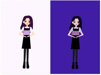 Light & Dark | Illustration dark mode drak theme flat design illustration light mode light theme purple