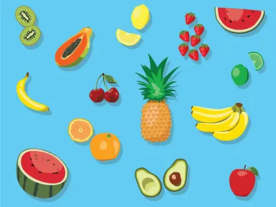 Fruit Party branding colorful design eats food fruit fun graphic graphic design icon illustration illustrator summer summertime
