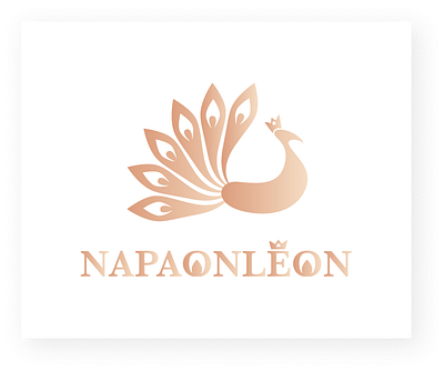 Napaonléon | Logo elegant empire leon logo design logotypes napoleon peacock peacock logo peon pink gold