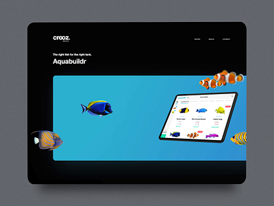 portfolio website aquabuildr hero aquabuildr aquarium blue brand crooz media croozmedia fish identity interface portfolio touch screen ui uidesign ux uxdesign website