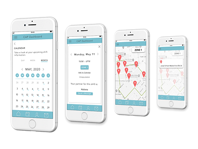 CAP Dashboard Mobile App calendar calendar ui map mobile mobile app mobile app design mobile design mobile ui schedule